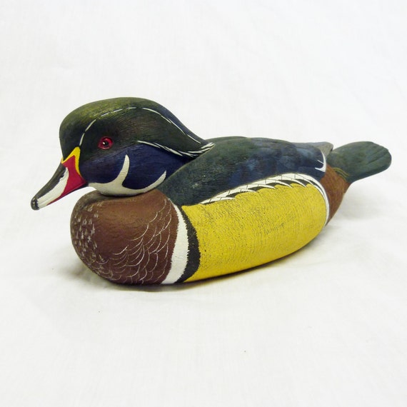 Rare Randy Tull Carved Wood Drake Duck Decoy Ducks Unlimited