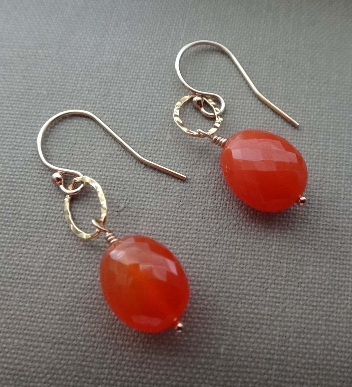 Gemstone earrings orange gemstone earrings by WahineJewelrybyKaren