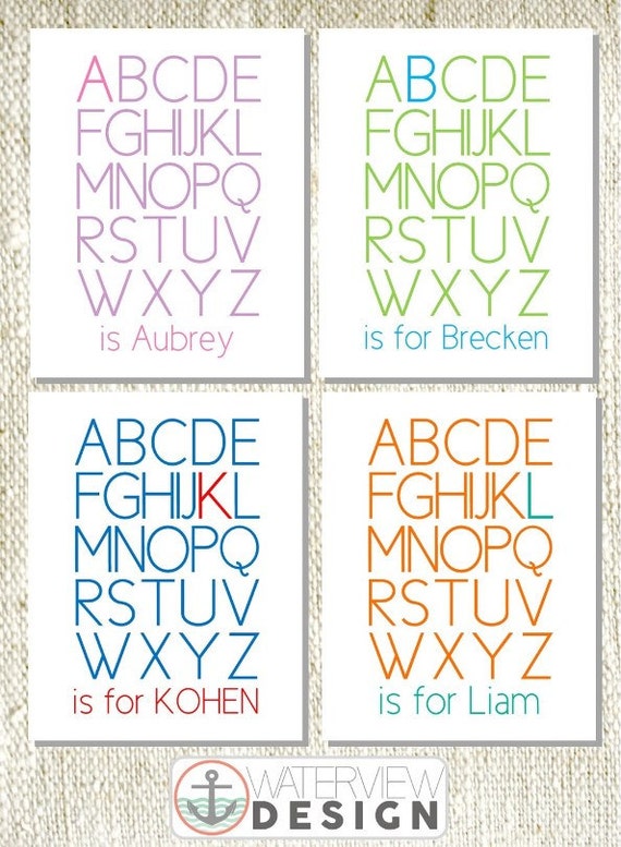 custom name alphabet artwork // diy printable by waterviewshop