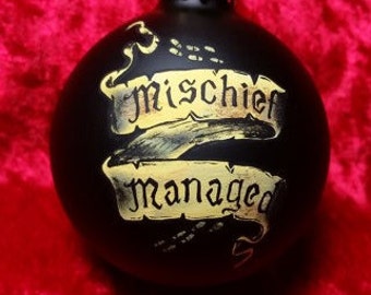 harry potter inspired ornament, mischief managed ornament
