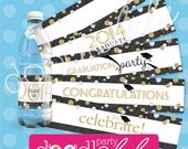 INSTANT DOWNLOAD DIY 2014 Confetti Glitter Graduation Printable Party Water Bottle Labels / Wraps 6 Designs - DoodleLulu by 2 june bugs Il_170x135