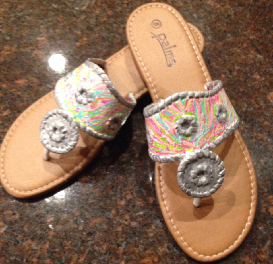 Jack Rogers-inspired painted sandals