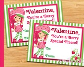 INSTANT DOWNLOAD Strawberry Shortcake Valentine - Printable Valentines Day Cards Il_170x135