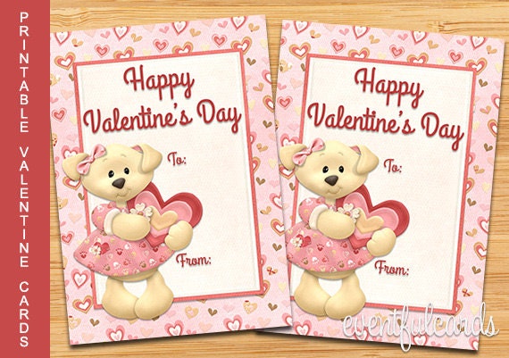 Items similar to Cute Puppy Dog Valentine Card - Printable Valentines