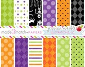 Silly Skeletons Cute Digital Papers Backgrounds- Commercial Use OK - Halloween Backgrounds, Halloween Papers, Digital Background Il_170x135
