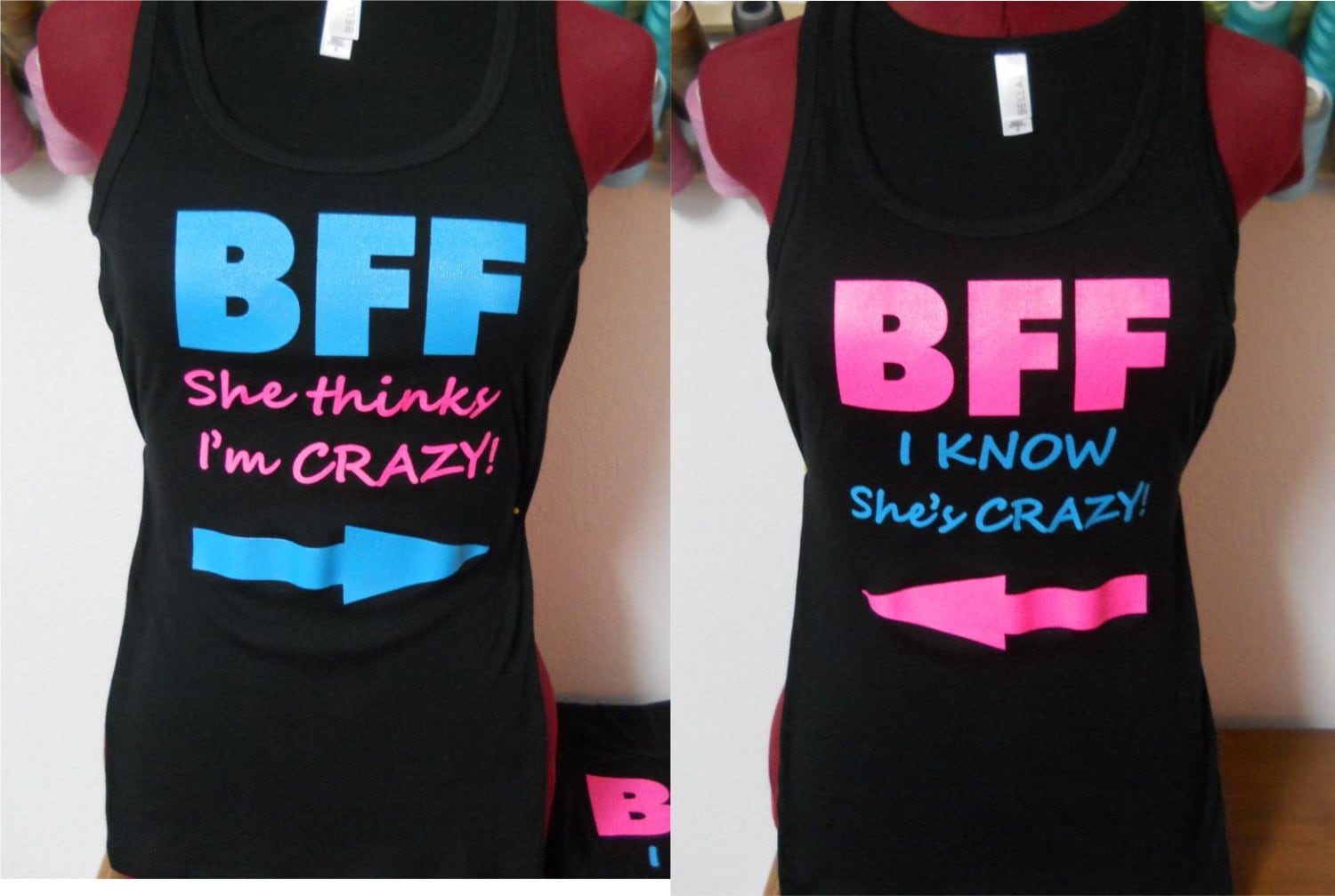 Bff Tank Top Or Tshirt Best Friend Tops Funny Ladies Tanks