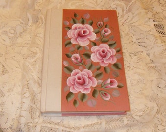 Shabby Cottage Chic Hand Painted Pink Victorian Rose Coffeetable Book "Absolutely, Positively" JA Krentz