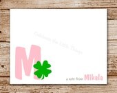 Set of 8 Irish Note Cards, Notecards | Initial, Shamrock | Personalized Stationery | St. Patrick's Day Il_170x135