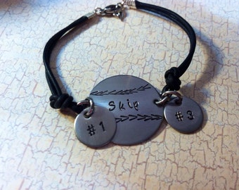 Hand stamped Personalized Baseball/Sport Bracelet,