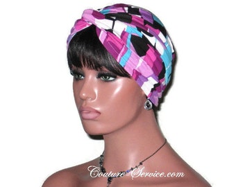 Purple Turban, Women's Handmade Fashion, Abstract Turban, Purple Twist Turban, Turban Hat, Rayon Turban, Full Turban, Hair, Head, Turbin