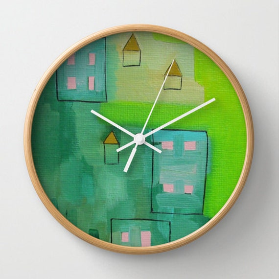 Quirky Wall Clock Art Clock Nature Modern Wall Clock Home by Davs