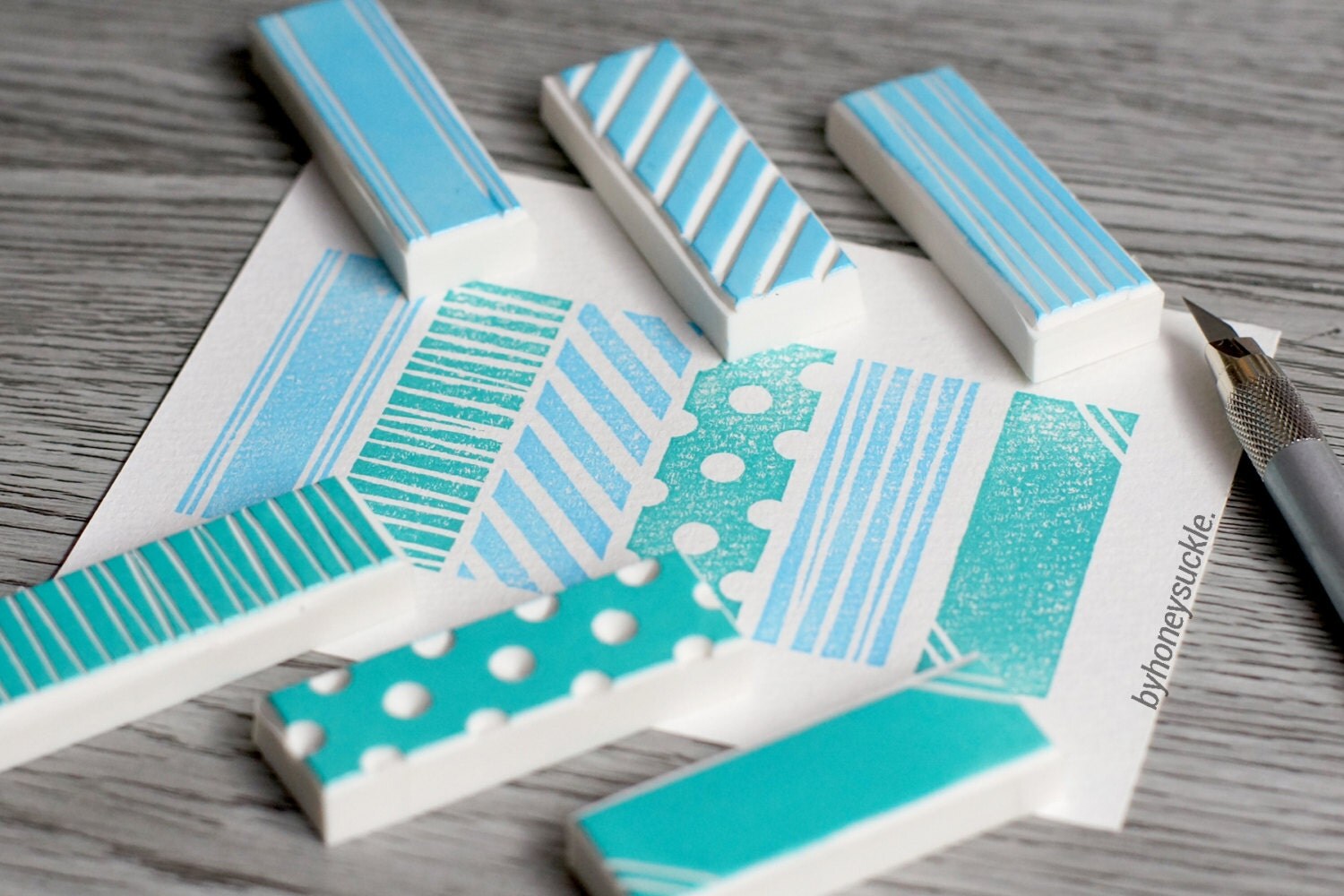 washi tape stamp geometric rubber stamp pattern stamp hand