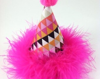 Dog Party Hat, Cat Party Hat, Triangle Birthday hat, Geometric Party Supplies