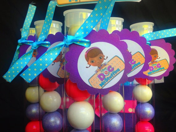 Doc McStuffins gumball tubes  for birthday or any themed occasion