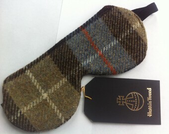 Harris tweed eye mask made in Scotland woman gift man gift travel accessory