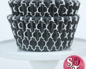 Black GREASEPROOF Quatrefoil Baking Cups Cupcake Liners - Quantity 50 Il_170x135