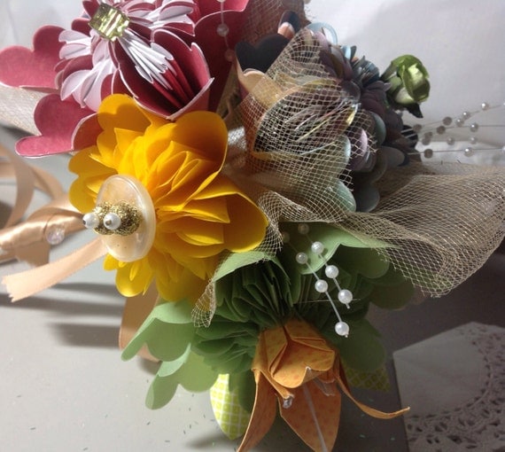 base flower origami Wedding Bouquet Tropical by Flower GracelinePaperStudio Origami