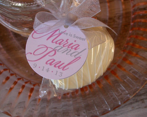 Wedding Favor Custom Paper Tags for cake pops, lollipops, cookies, and other wedding favors - 1.5 inch custom personalized tags (50) Il_570xn