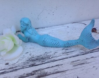 Mermaid/ Cast Iron Mermaid/ Paper weight/ Nautical Decor/ Beach House Decor/ Pool Decor