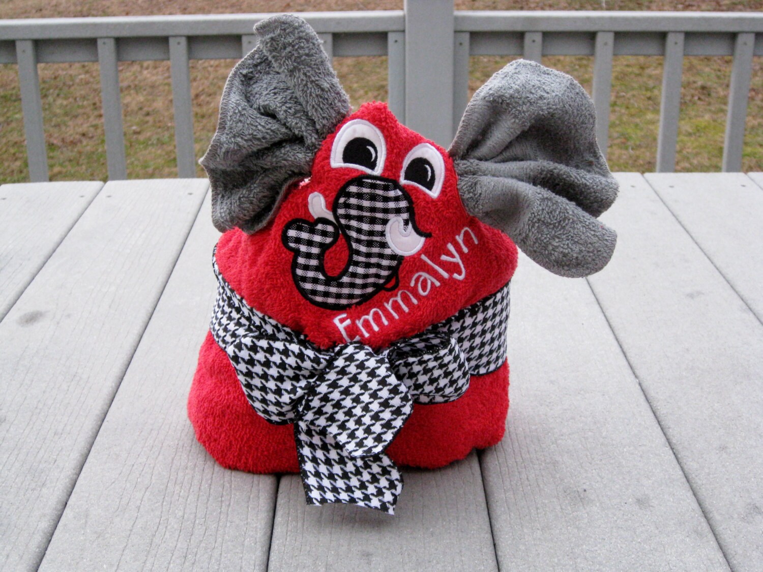 Personalized Elephant Hooded Towel