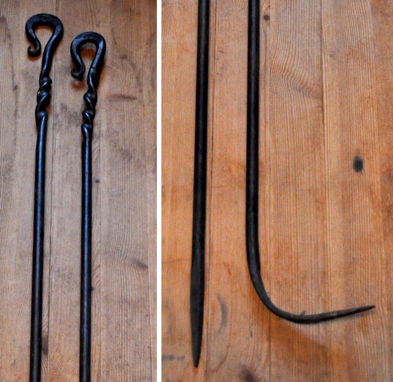 Hand Forged Fire Set Fireplace Poker 2 Piece By LeslieTharpDesigns   Il Fullxfull.516345446 Ksu6 