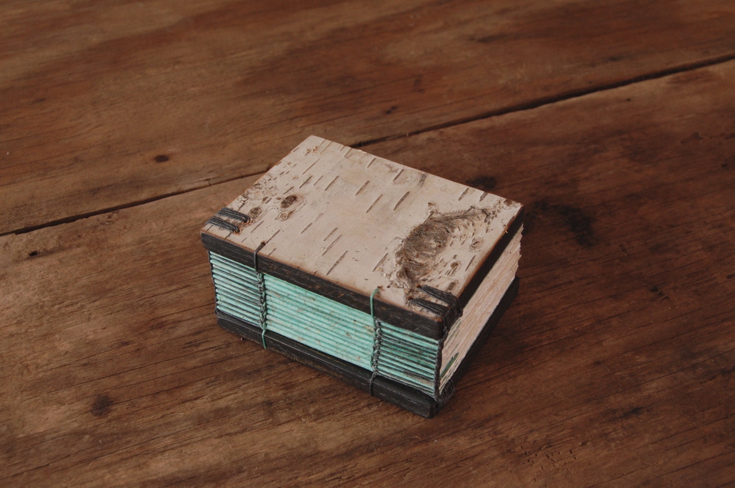 small birch bark journal mini wood book book by ThreeTreesBindery