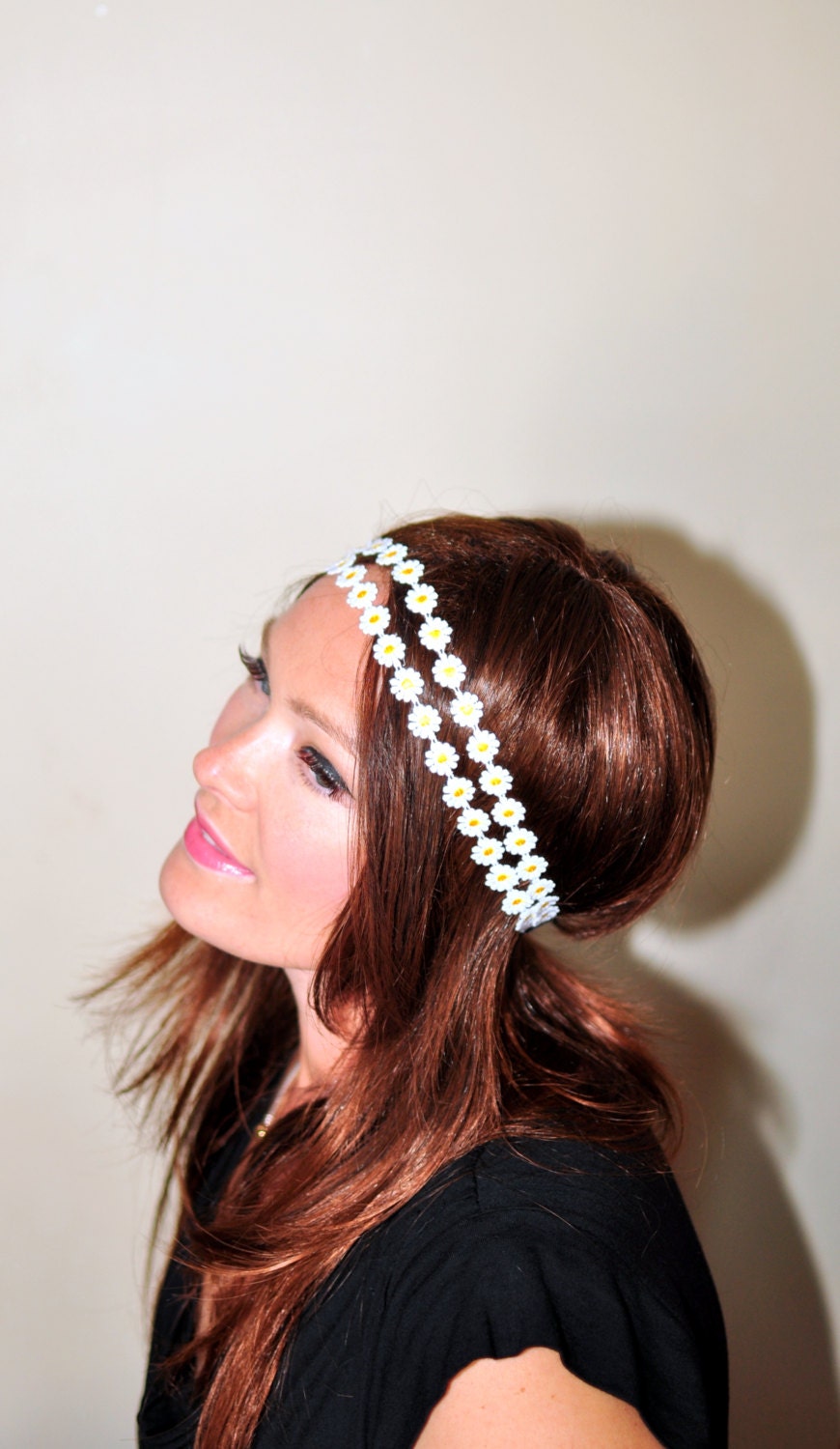 Double Strand Headband Daisy Headband Daisy Headwrap Hippie