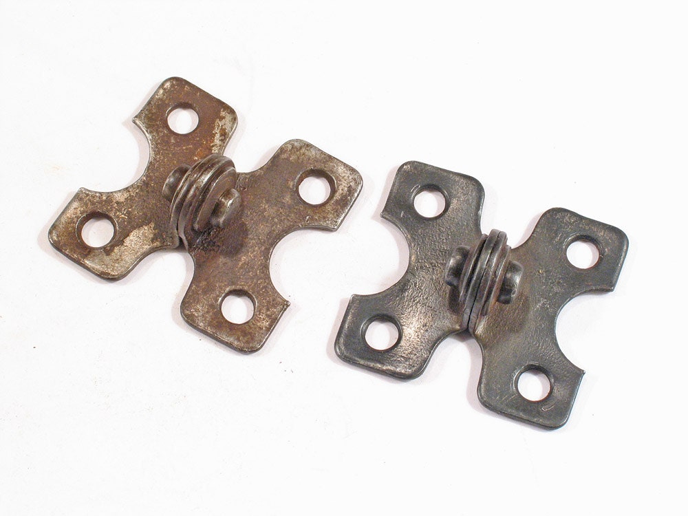 Pr Vintage Swivel Mirror Hinges Antique Furniture Hardware