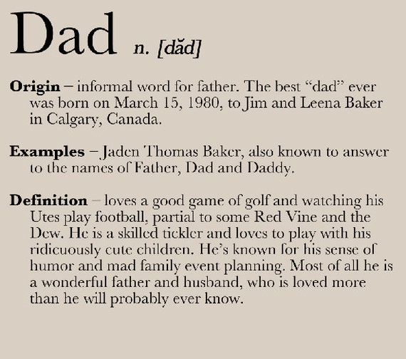 items-similar-to-dad-definition-print-dictionary-inspired-print-dad