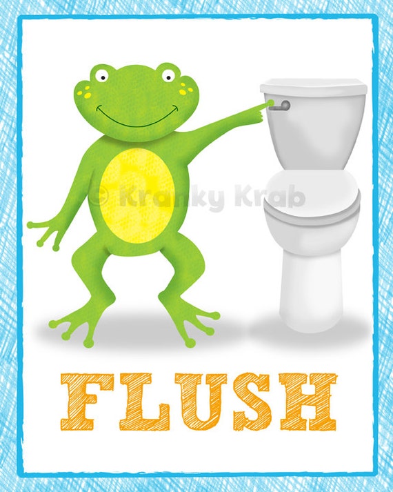 Frog Bathroom Decor Set Of Four Prints Decor Prints Frog Bathroom Art Children