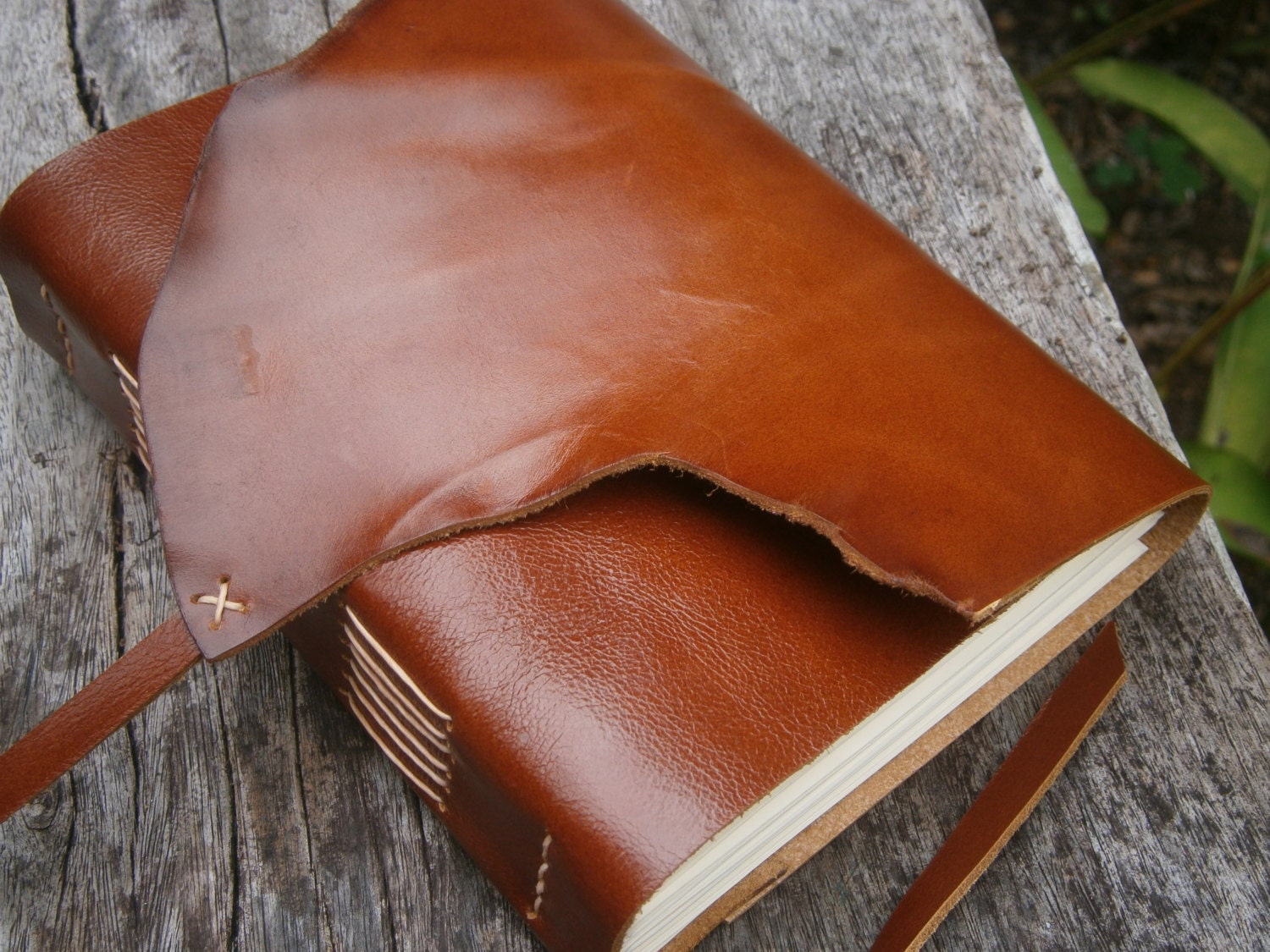 Leather Journal handmade 5X7 Rustic Free Initials by craftyleather