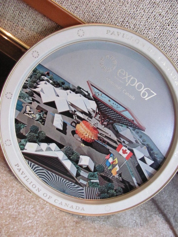 Vintage Expo '67 Souvenir Tin Tray Memorabilia