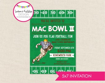 Football Birthday Invitation, Football Birthday, Flag Football Birthday, Football Printables, Football Decorations, Lauren Haddox Designs