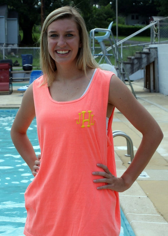 Swimsuit Cover Up Monogrammed Comfort Colors by TheFlowerFairyShop