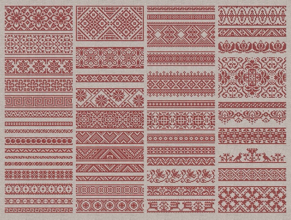 Decorative Borders 50 Original Cross-Stitch Designs