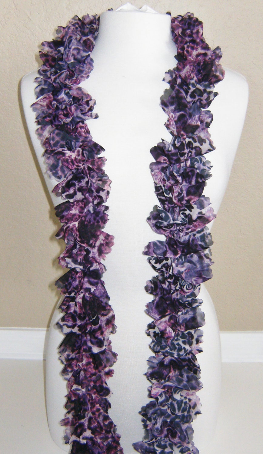 Handmade Knitted Soft Ruffled Fabric Boa by ThatsCraftyBySusanJ