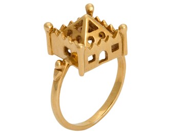 hoyz castle gold plated statement house ring inspired by antique jewish wedding rings - Jewish Wedding Rings hoyz castle gold plated statement house ring inspired by antique jewish wedding rings - Jewish Wedding Rings