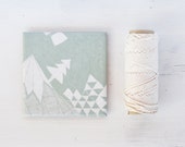 Coasters Winter Wonderland Mint Green Geometric White Pastel Mountain Christmas Gift , set of 4