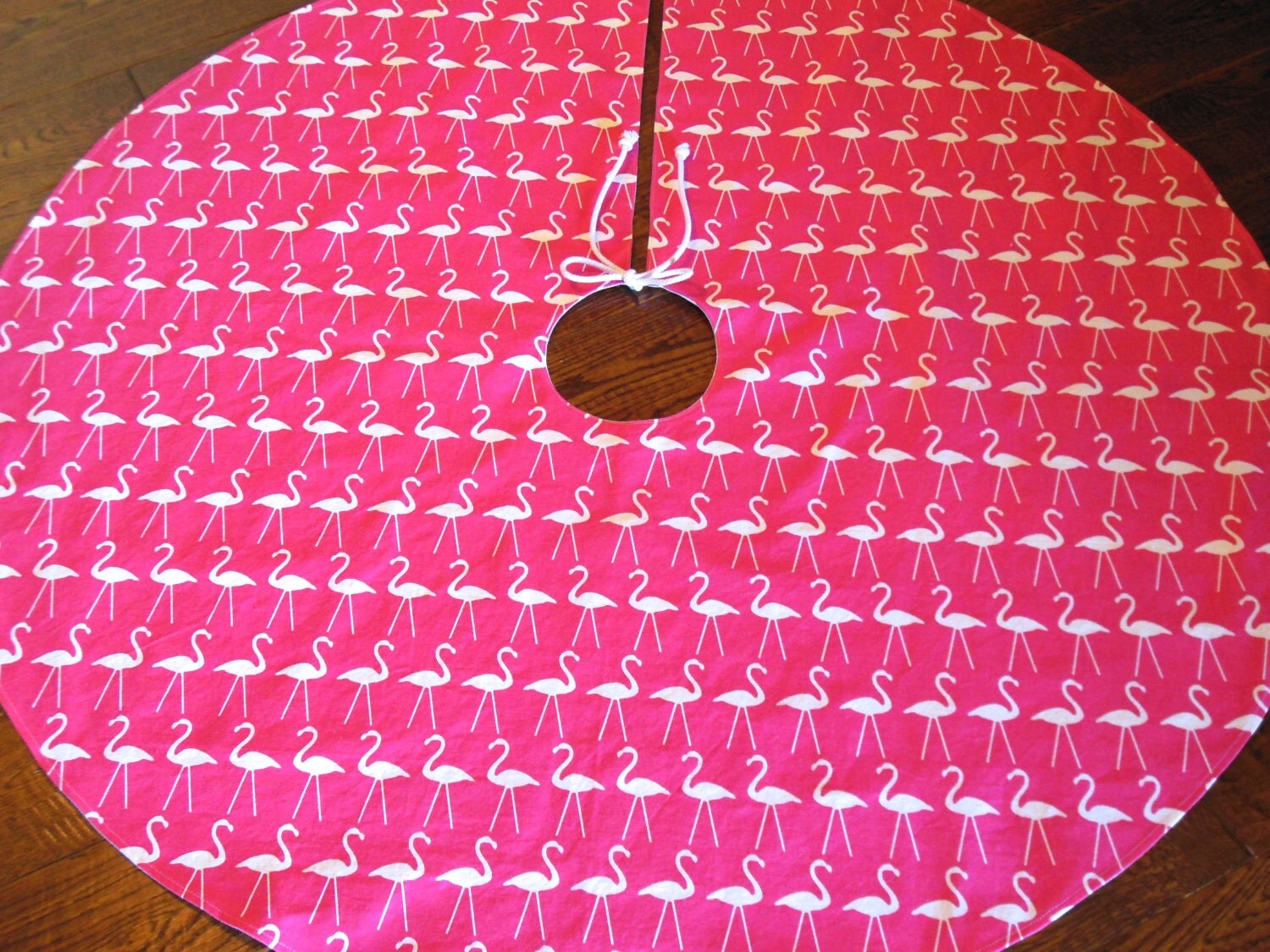 Flamingo Christmas Tree Skirt Hot Pink Flamingo Christmas