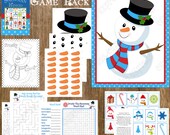 INSTANT DOWNLOAD Sale 50% off Snowman Game Pack Party PRINTABLE Bingo pin the nose on rudolph maze word find memory Il_170x135