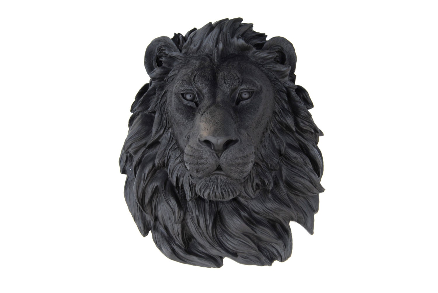 stuffed lion head wall mount