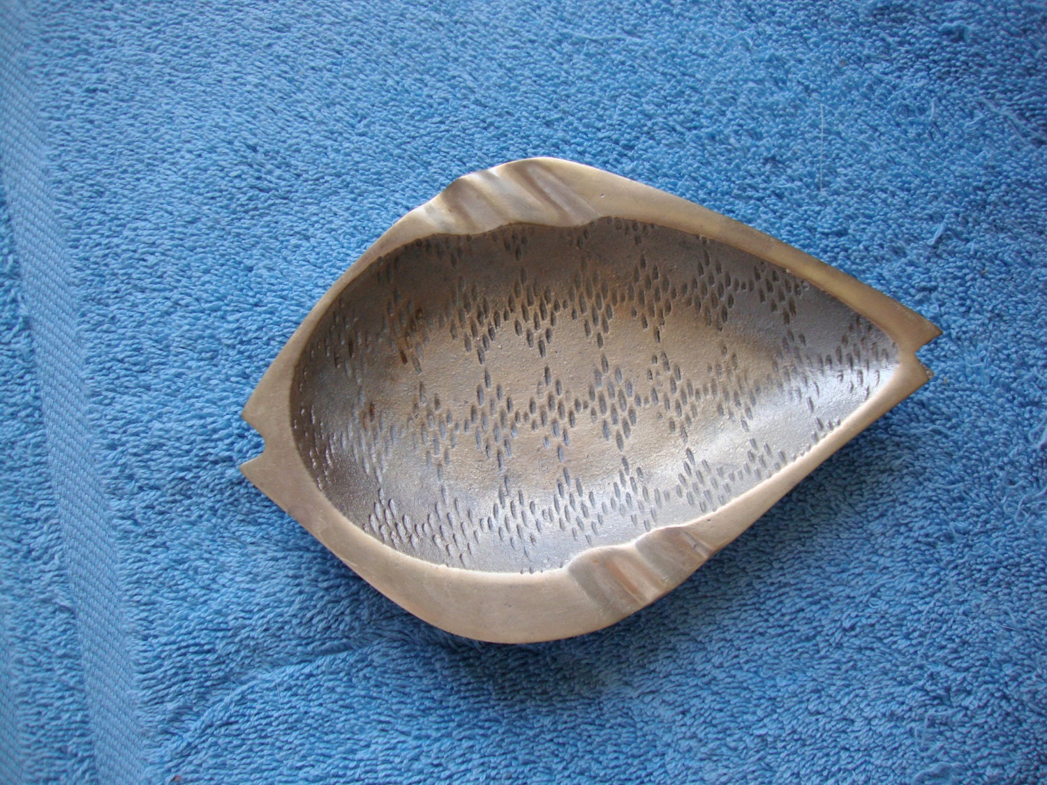 Vintage Brass Tray Modernist Fish Tray Key Dish Cash