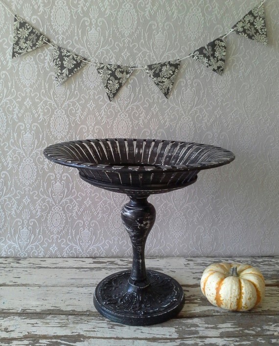 Pedestal Bowl Black Pedestal centerpiece by SavannahsCottage