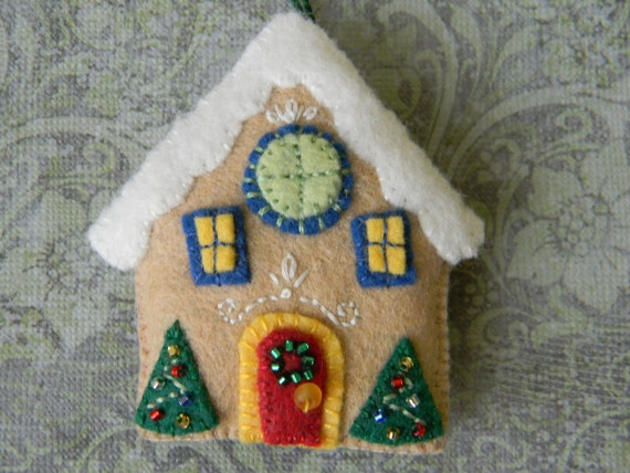 Gingerbread house personalized Christmas ornament