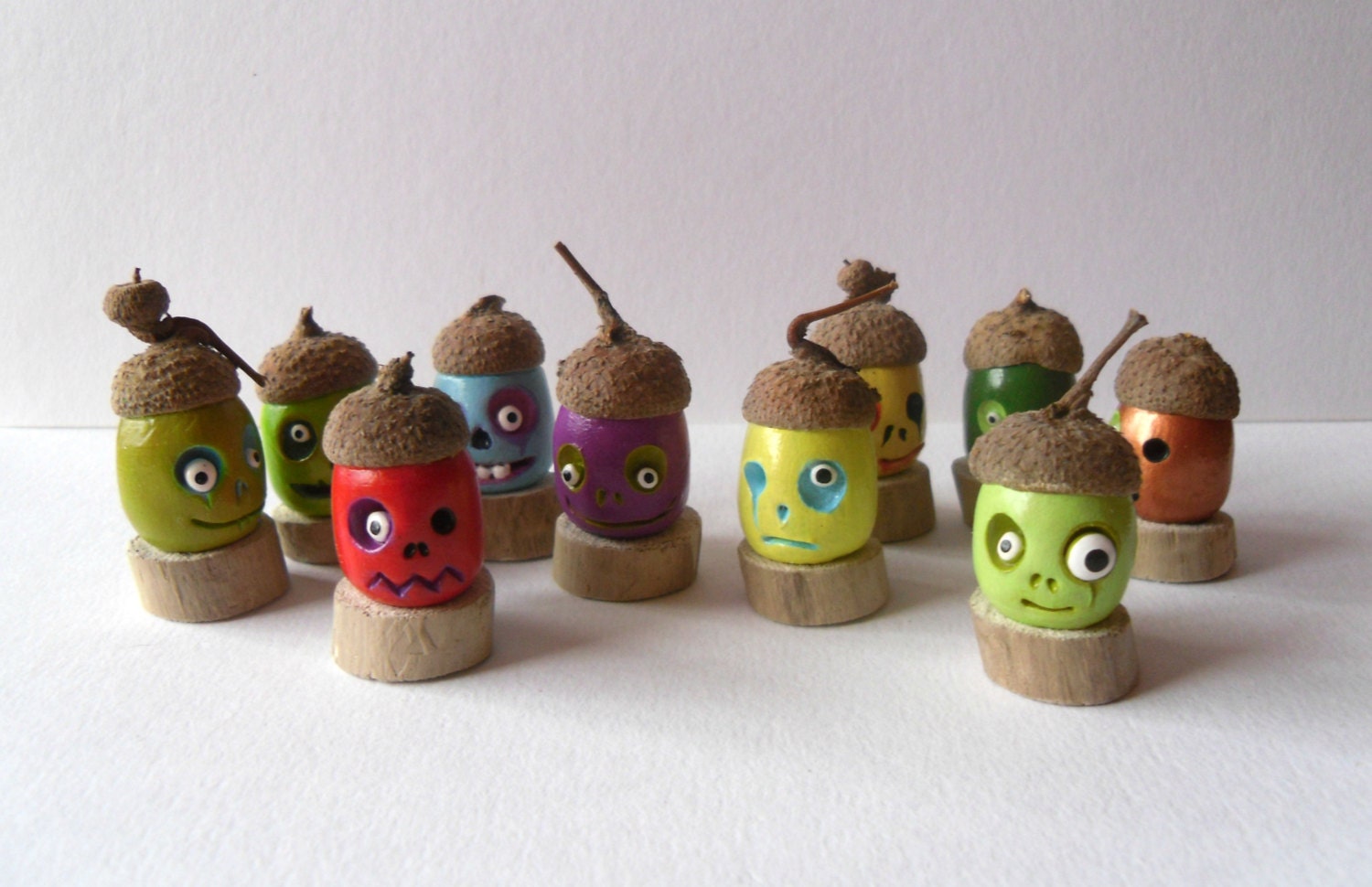 Polymer Clay Sculpture The Zombie Acorn Halloween Monster