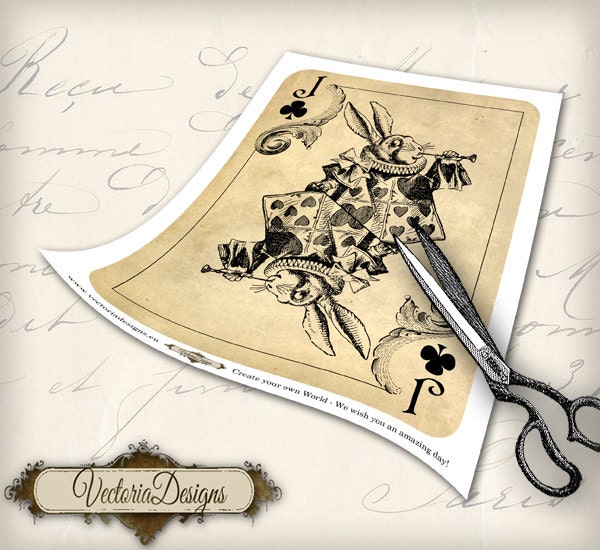 Printable Alice in Wonderland Playing Cards wall art printable