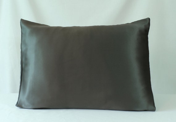 pillowcase hair care for silk Pewter Envelope Silk Closure Silk Pillowcase Mulberry Charmeuse