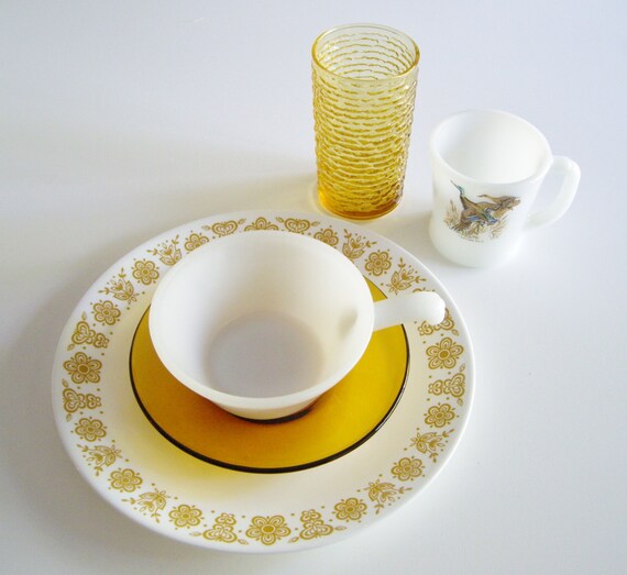 Vintage Place Setting Mix and Match Dish Set Gift for Man