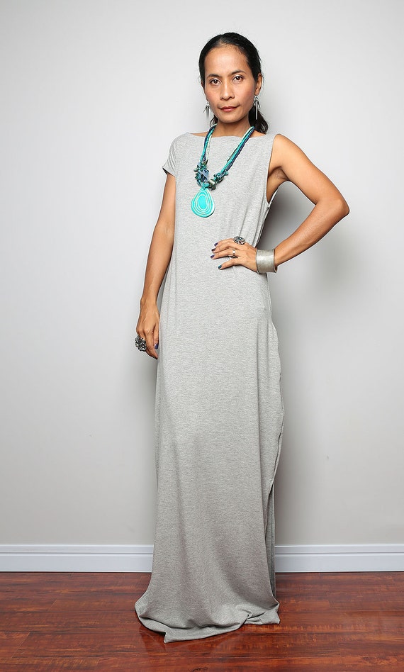 Maxi Dress Trendy Light Grey dress : Urban Chic Collection