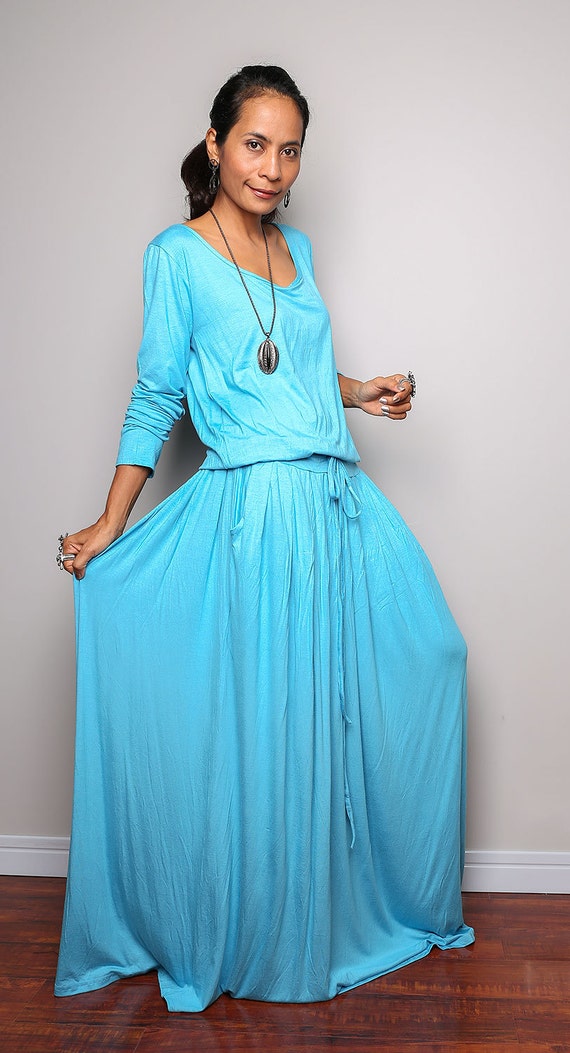PLUS SIZE Long Blue Dress Soft Light Blue Maxi Dress